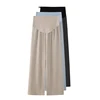 Autumn Winter New Style Pregnant Women's Wide Leg Pants High Waist Straight Legs Maternity Belly Trousers Solid Color Boot Cut 5