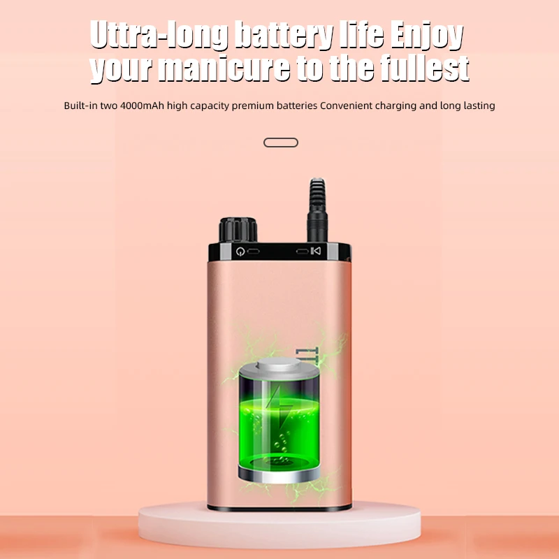 35000RPM Rechargeable USB Professional Electric Nail Drill,for Exfoliating,Remove Gel,Polish Manicure Salon