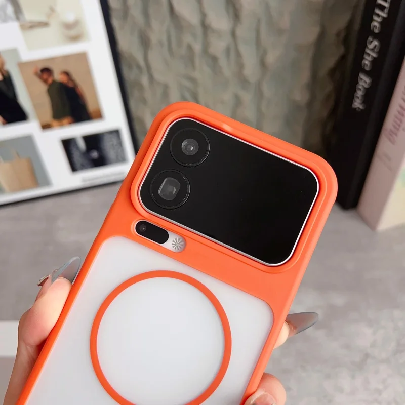 Enhanced Magnetic Shockproof Translucent Armor Case - Matte Finish, Wireless Charging Supported