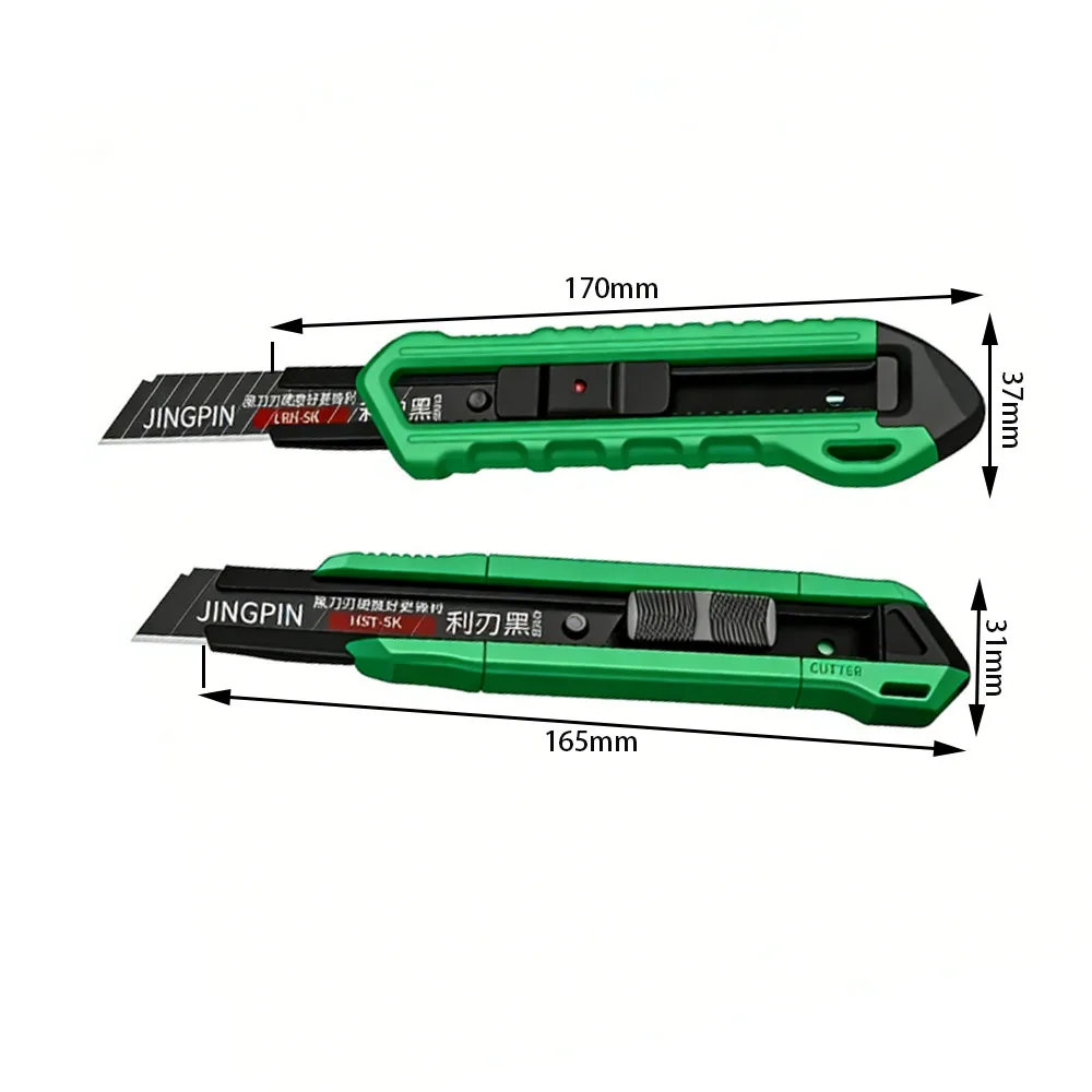 고탄소강 블레이드 유틸리티 나이프 내구성 있는 산업용 교체 가능 사무용 미술 학생용품 스테인리스 스틸 종이 절단기
