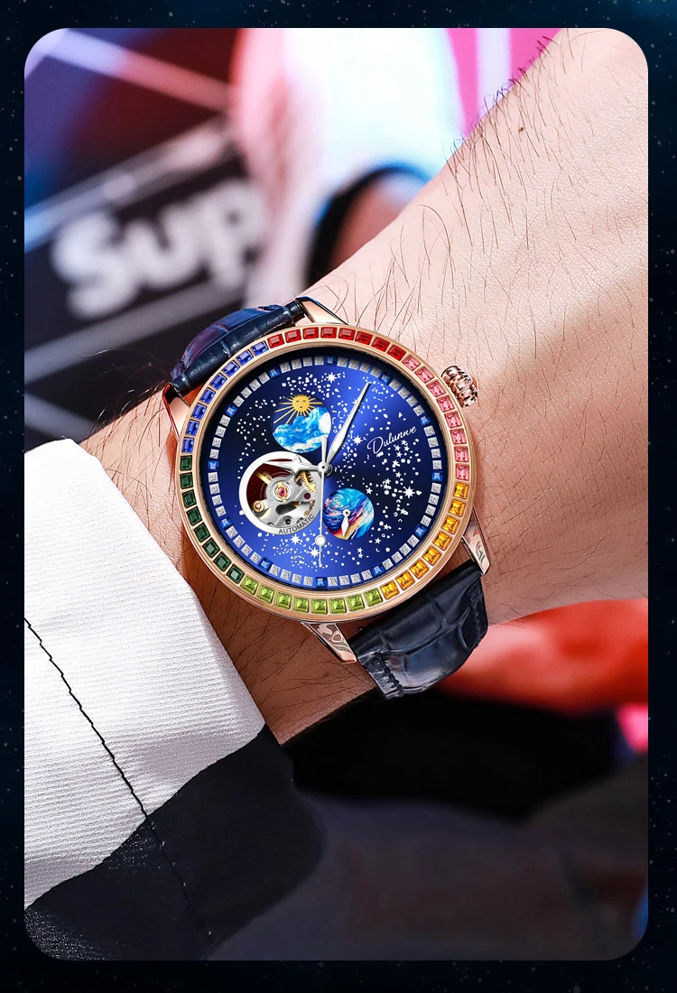 Orologio da polso meccanico automatico di alta qualità, casual, impermeabile, militare, luminoso, con fasi lunari, in acciaio inossidabile, da uomo_voghion.com