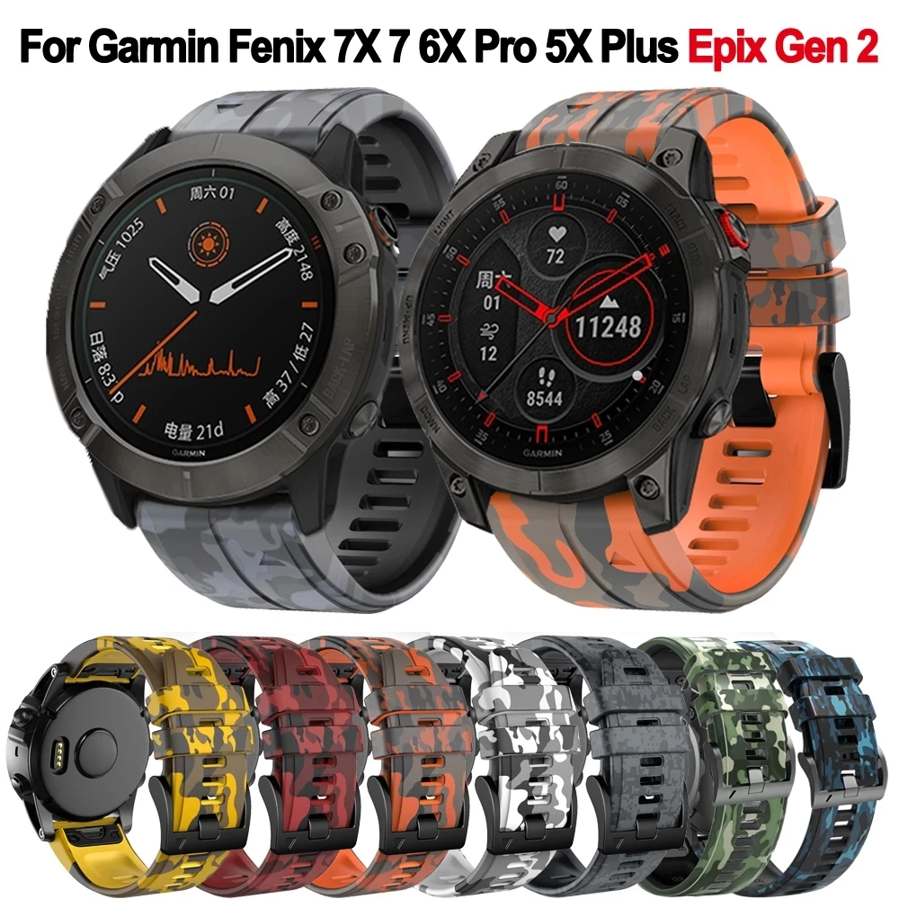 Schnellverschluss Armband Für Garmin Fenix - Silikon Armband Camouflage Design
