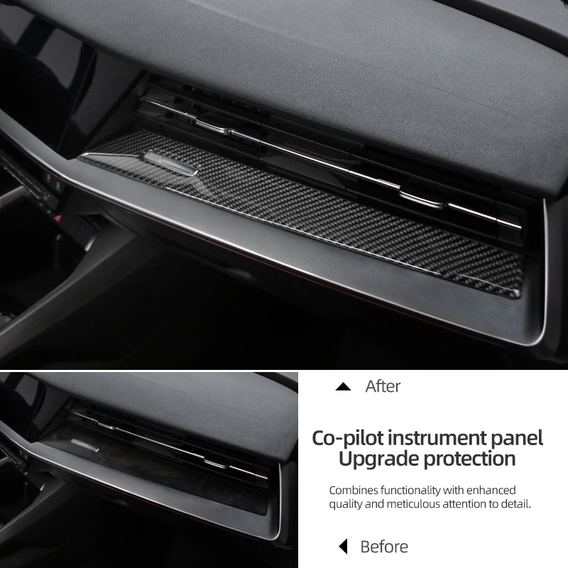 For Audi A3 8Y S3 2021-2025 Carbon Fiber Auto Center Console Dashboard Co-pilot Instrument Sticker Trim Car Interior Accessories