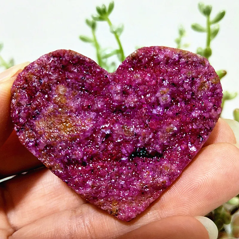 Natural Stone Cobaltocalcite Pink Heart Crystal Raw Rock Mineral Feng Shui Crystal Ornaments Chakras Reiki Healing Stones 6