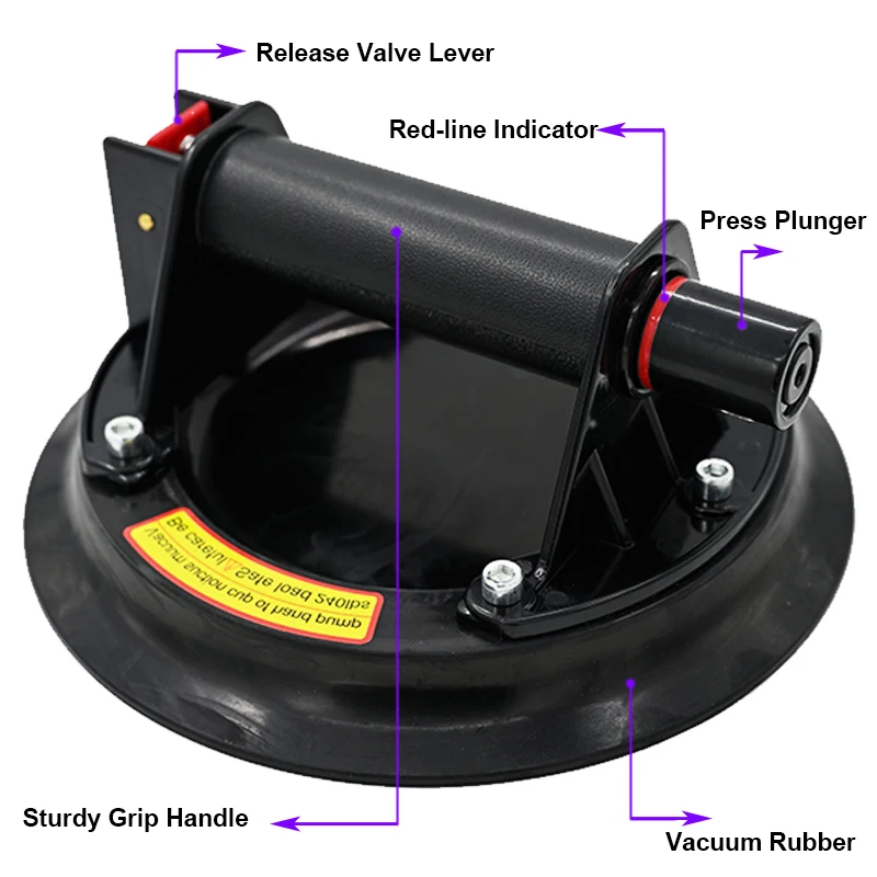 New Vacuum Suction Cup 8 Inch 200kg -250 Kg Bearing Capacity Heavy Duty Vacuum Lifter for Granite Tile Glass Manual Lifting