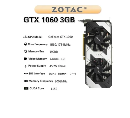 Zotac Geforce Gtx 1060 Gpu 3gb Amp Edition 1060 3gb Specifications