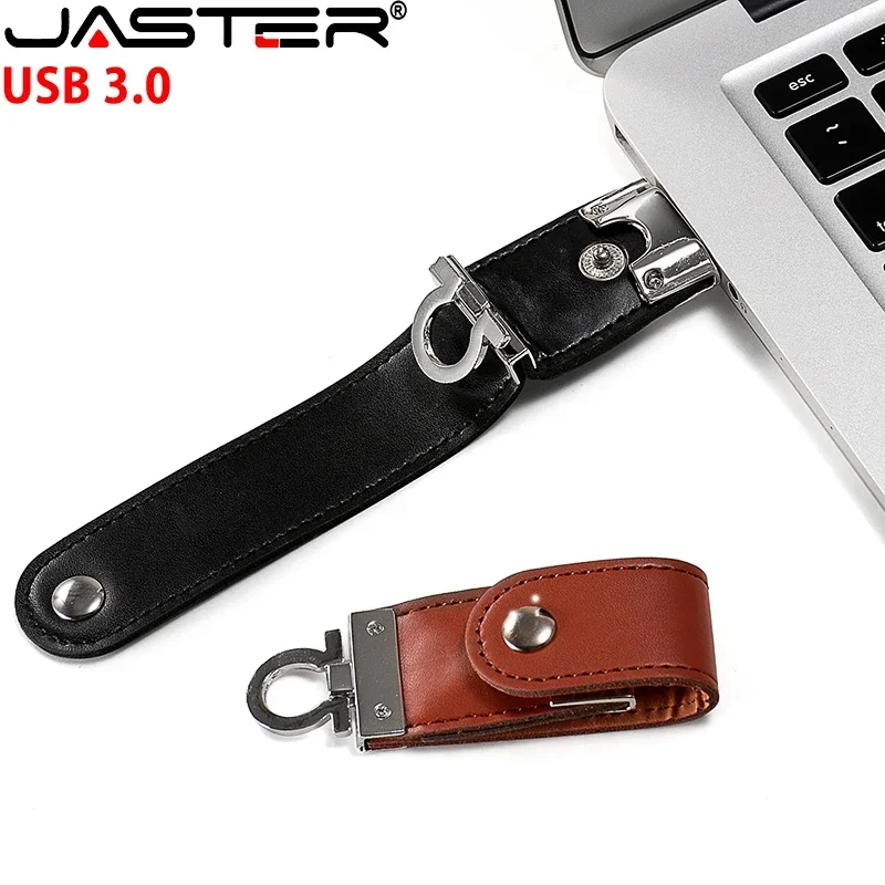 JASTER-USB 3.0 플래시 드라이브 가죽 메모리 스틱 금속 열쇠 고리 펜 드라이브 Creat 비즈니스 선물 펜드라이브 컬러 인쇄 64GB 32GB, 컴퓨터 사무용품, 예쁜, 선물하기 좋은, 디자인, 색
