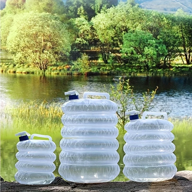 5-15L capacity car foldable outdoor water bucket portable drive water tank container camping picnic hiking travel faucet