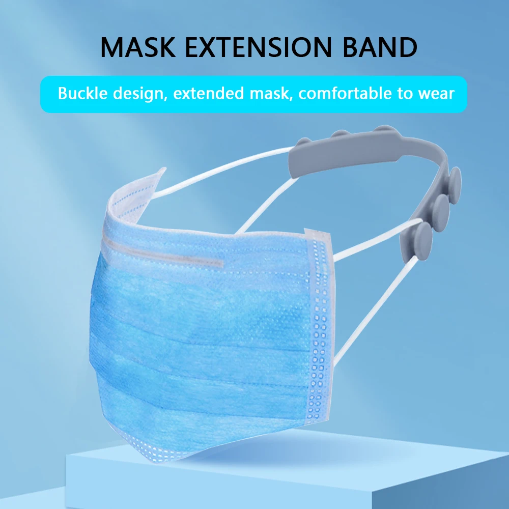 Port d'une attache de masque en silicone, confortable derrière la tête pour masque covid.