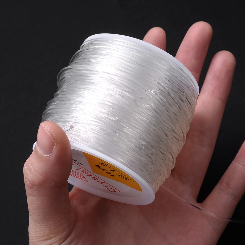 Fil élastique Transparent Rond 0,8 Mm X 15 M - Idéal Pour La Creation De Bijoux Diy