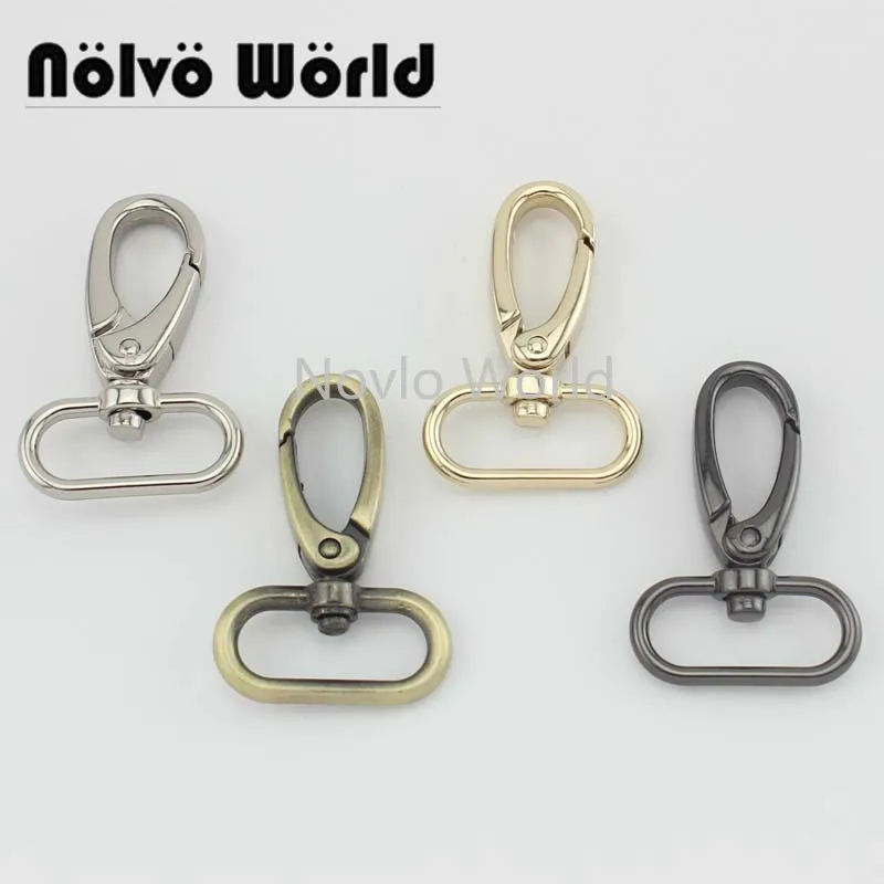 

Nolvo World 5-20-100pcs 5 colors 47*25mm metal strap buckle for bags,2.5cm women bag knit purse swivel hook hangers