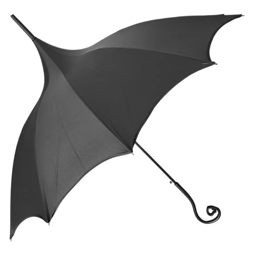 Wing Auto Open Umbrella with Heart of Darkness Handle Gothic Pagoda Top Design 12 Rib Windproof Waterproof UV Protection 41 Larg