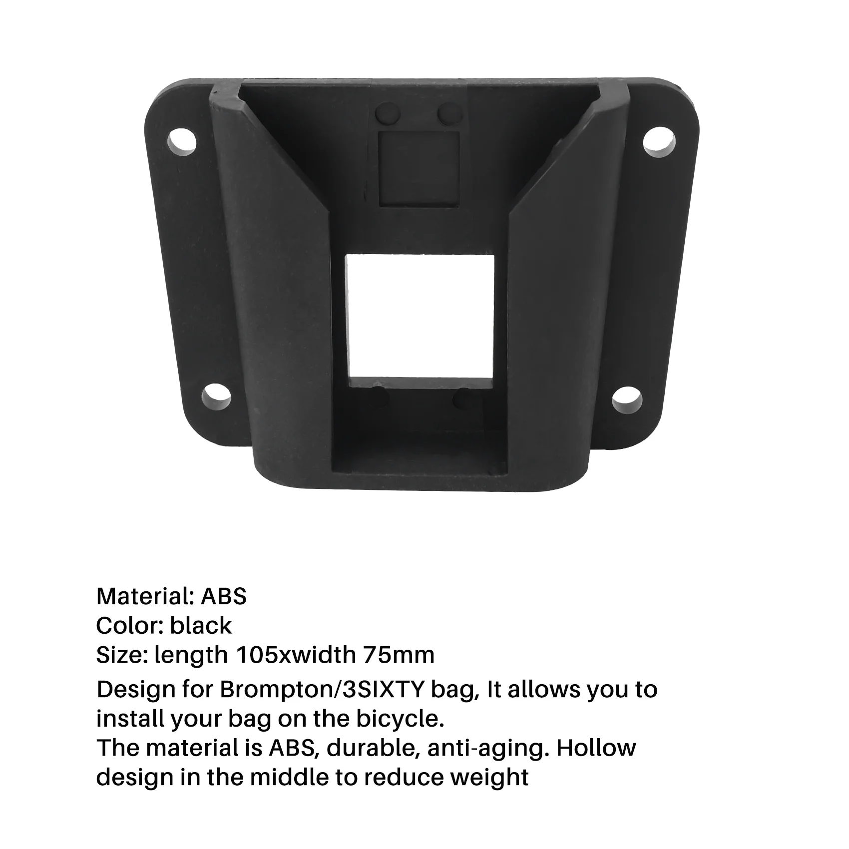 

Bicycle Carrier Block Adapter for Brompton Folding Bike Bag Rack Holder ABS Front Carrier Block Mounting