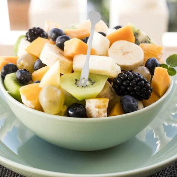 10 pezzi forchette da frutta in acciaio inossidabile plettri riutilizzabili per la festa nuziale casa bar caffetteria frutta dessert snack set di stoviglie da cucina 1