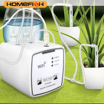 Dispositif d'arrosage Intelligent WIFI, Double pompe, système d'irrigation goutte-à-goutte automatique, contrôleur APPC à distance pour plantes de jardin et fleurs 1