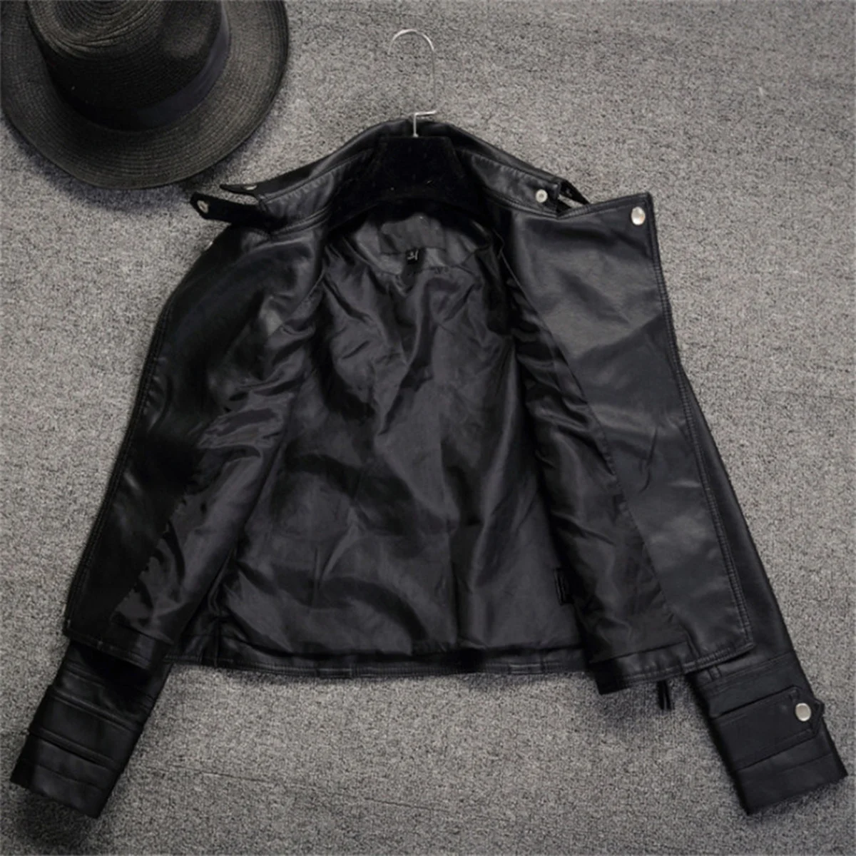 Fashion Leather Jacket Women Turn Down Collar Short Coat Zipper Long Sleeve New In Jackets 2024 Chic Streetwear Motorcycle Tops 3