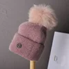 2023 Real Natural Fur Pom Poms for Hats Angora Rabbit Fur Winter Hat for Women Knit Beanies Designer Hat Female Warm Soft Cap 2