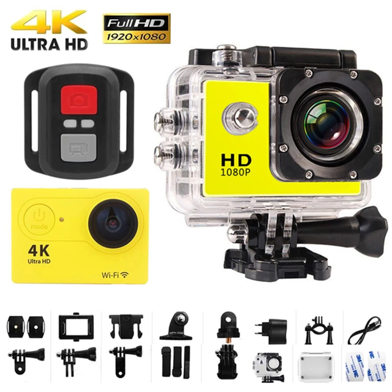 Action Camera 4K Ultra Hd 30Fps 170D Casco Impermeabile Subacqueo Registrazione Video Outdoor Remote Wifi 2.0 Schermo Mini Sports Cam