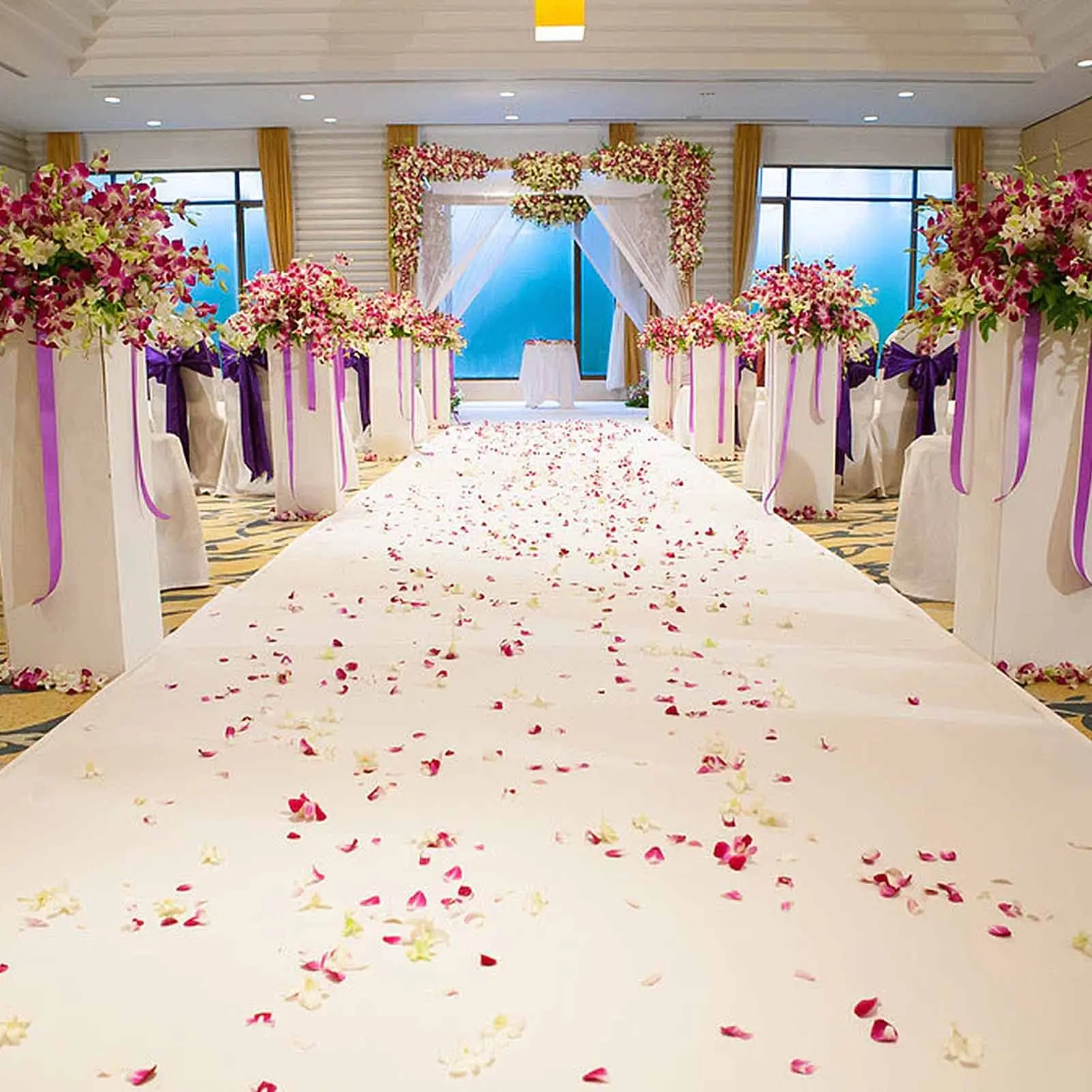 Wedding White Carpet Anti Slip Corridor Hotel Banquet Celebration Event Carpet Party Stage Large Exhibition