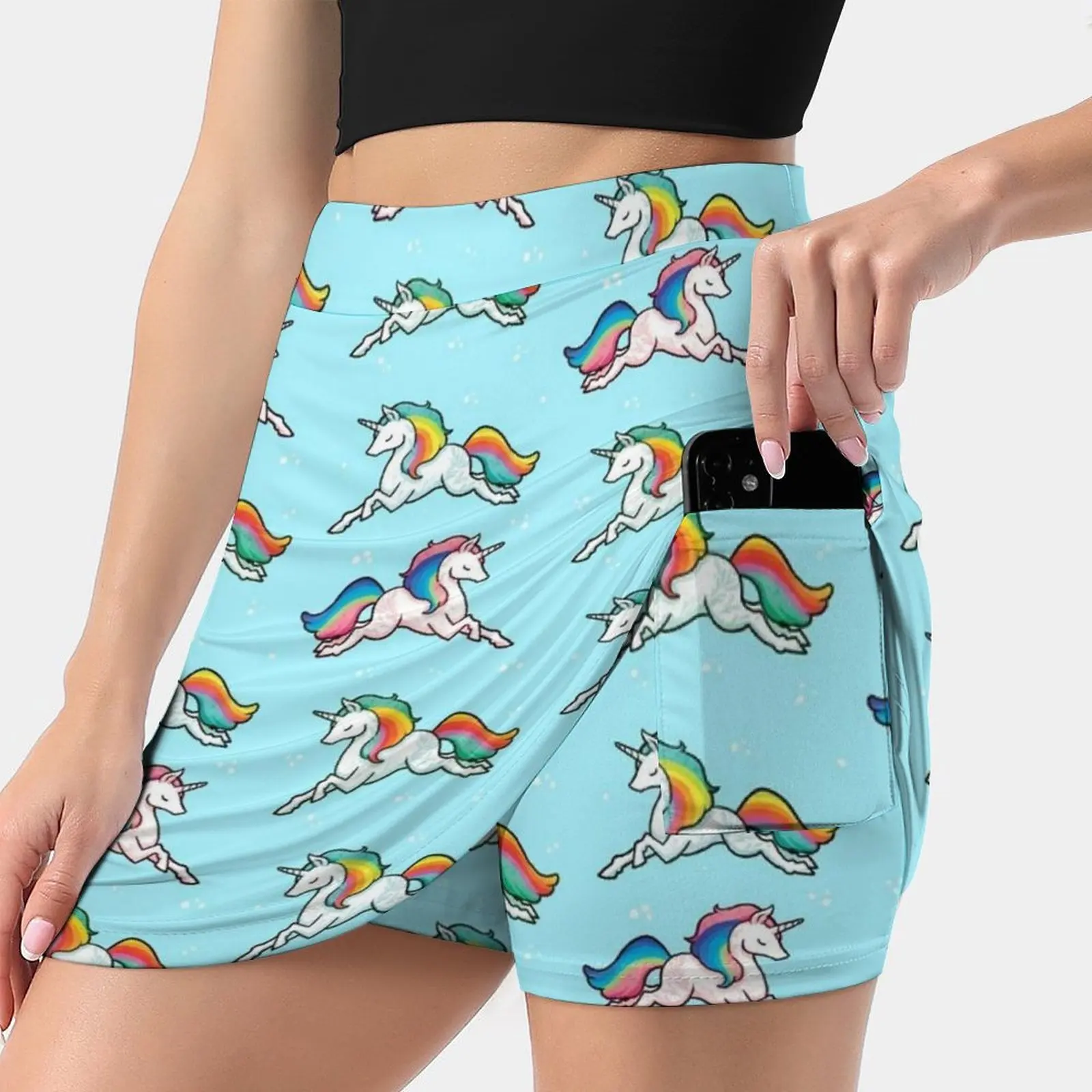 Gonna Arcobaleno Unicorns Moda Coreana Gonne Estive Per Donna Gonna Pantaloni A Prova Di Luce Arcobaleno Unicorns Pegasus Alicorn Pony