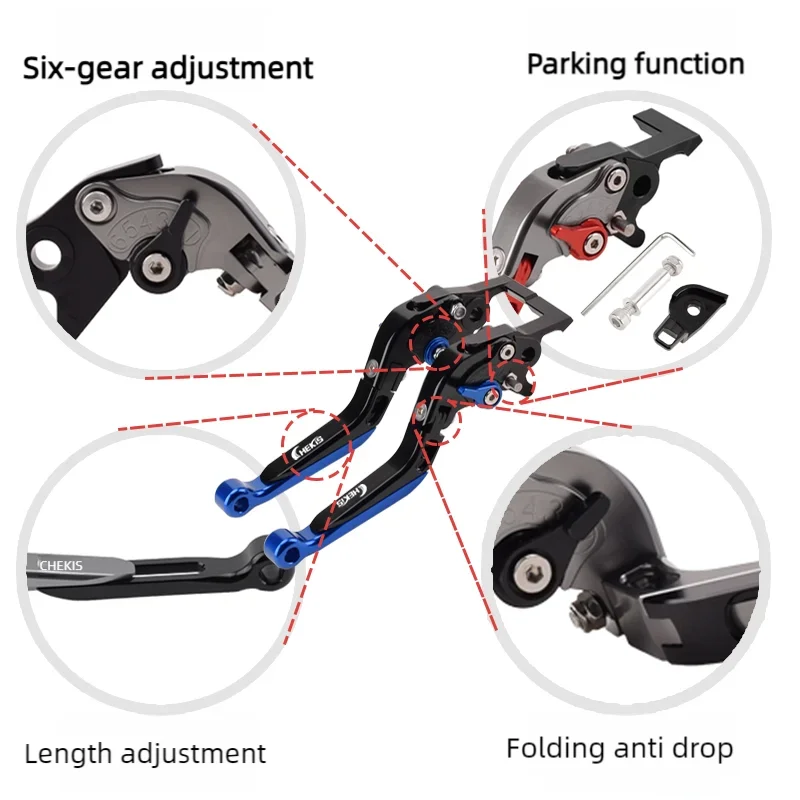 Chekis Suitable for Honda Pcx125 Pcx150 Pcx160 Modified Brake Lever Abs/Cbs Brake Handle, Front and Rear Disc Brake/Front Disc Rear Drum with Parking Function, Handbrake Parking