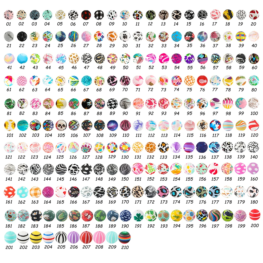 50-500Pcs New 15mm Round Printed Silicone Beads Leopard Beads For Jewelry Making DIY KeyChain Necklace Bracelet Accessorie