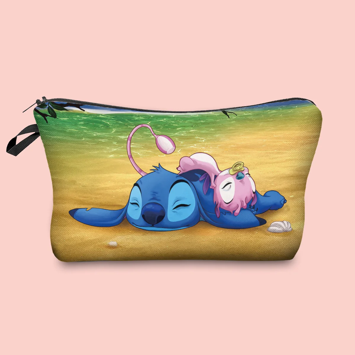 Trousse de maquillage Disney Anime CAN O & Stitch, motif imprimé dessin animé, sac de rangement portable, sacs de voyage polyvalents pour toilettes