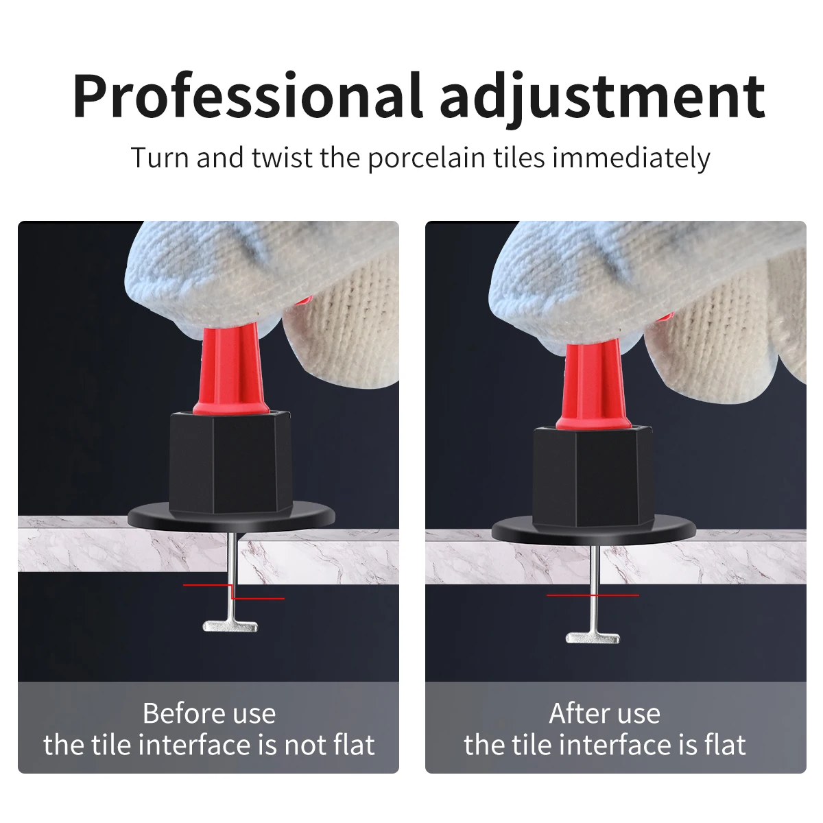 Reusable Tile Leveling System Adjustable Locator Plier Level Wedges Anti-Lippage Tile Leveling Alignment Wedges Spacer