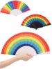 1PC Fashion Simple Personalized Rainbow Folding Fan Dance Filming Props Crafts Compact and Portable Ideal for Gifts 5