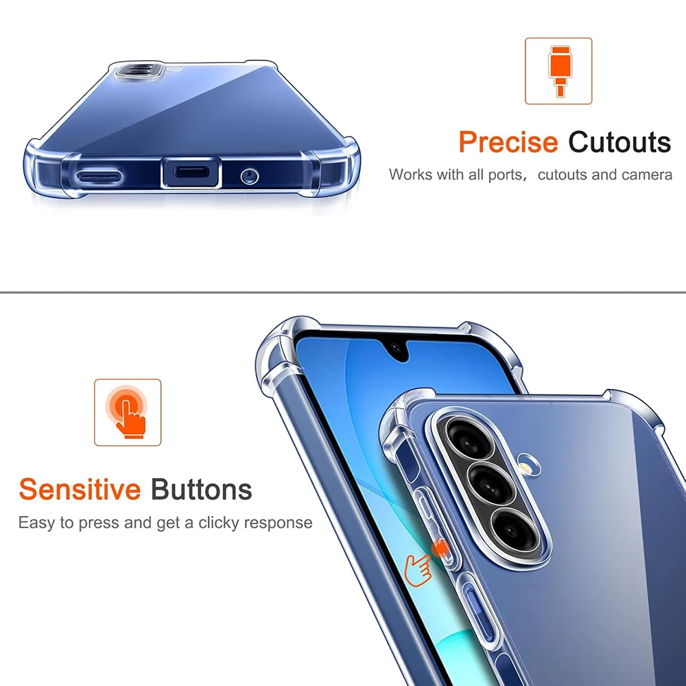 Clear Shockproof Ultra-Thin Silicone Phone Case - Transparent TPU Cover
