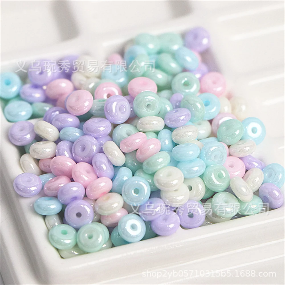 3 * 6mm pearl cream glass bead decoration, wheel beads, safety buckle, DIY beads