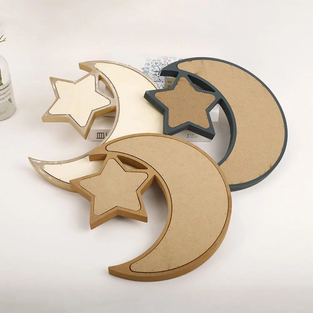 Eid Mubarak Star And Moon Metal food Tray Ramadan Decoration Eid Serving Tray Home Islamic Muslim Party Decor Table Accessories