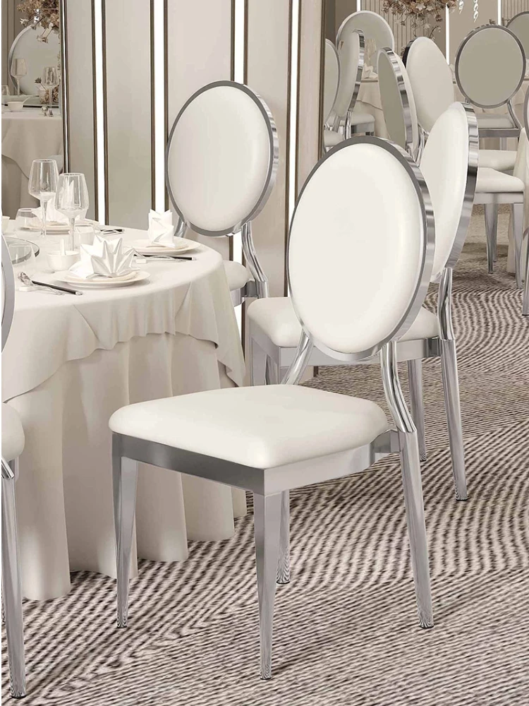 Romantic Wedding chair elegant silver dining chair Light Luxury party hotel love Dressing soft stool hall ceremony stool