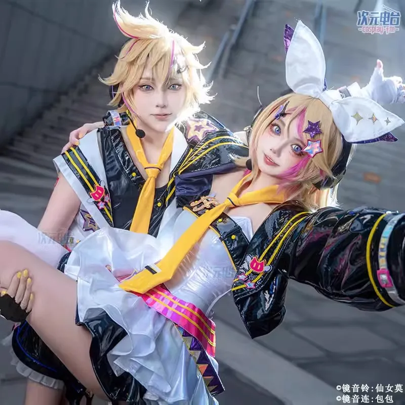 Game Muse Dash and Rin Cosplay Costume jacket skirt Mikuu Rin Len