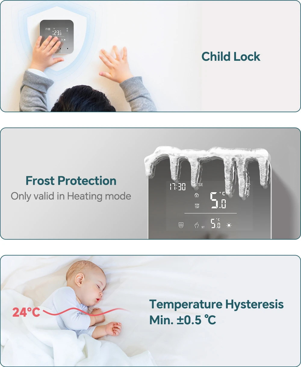 Smart Programmable Temperature Controller WiFi Wireless Thermostat for Gas Boile