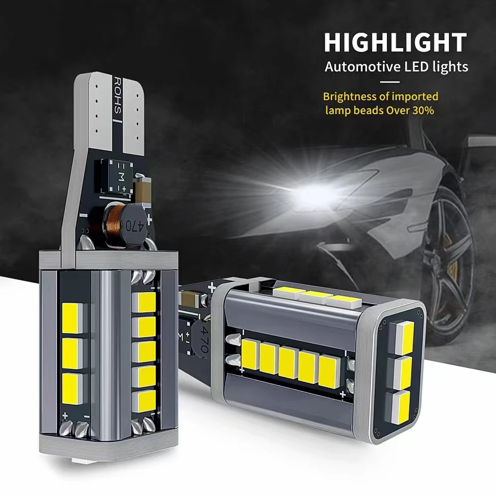 

Oprah 2Pcs W16W T15 Led 921 912 Reverse Light Canbus 3020SMD Super Bright For Rear Backup Reverse Lamp Auto Tail Signal Lights