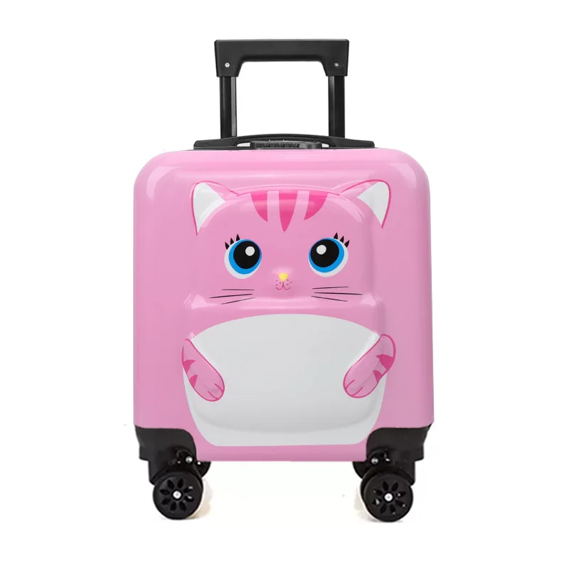 Cartoon Animal Boys Girl Trolley Case 18 Inch Student Suitcase With Universal Wheel Password Zipper Lock For Travel Cute_voghion.com