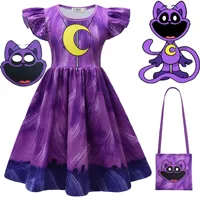 Robes de princesse pour filles, créatures souriantes, Cosplay, Costume d'anniversaire pour enfants, masque d'halloween, dessin animé, tenue décontractée 1