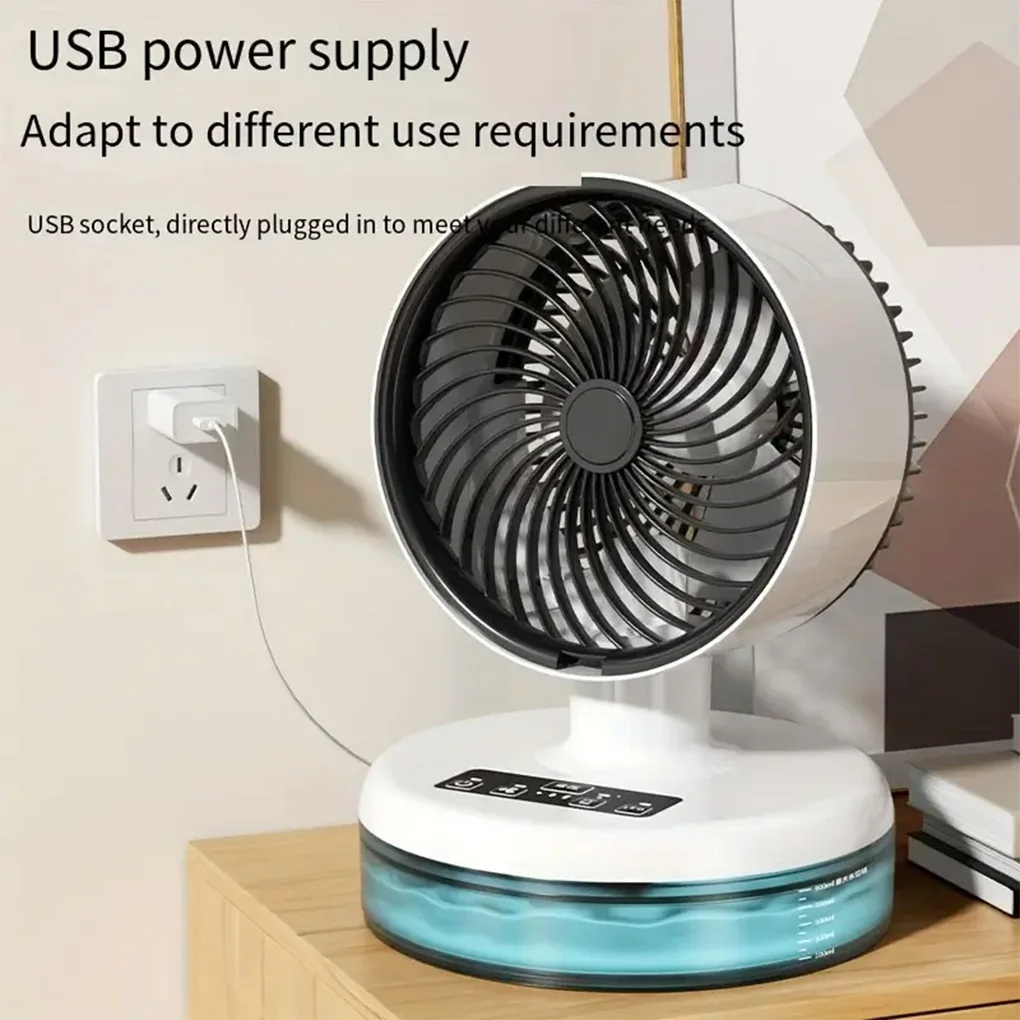 Spray cooling fan mini electric fan household desktop spray Ambient Lighting fan portable mobile mini humidification fan