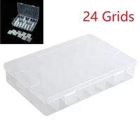 Plastic Box Storage Box 24 Grid Clear Light PP Practical Metal Parts Sewing Accessories Craft Parts Transparent Lid Dustproof 1
