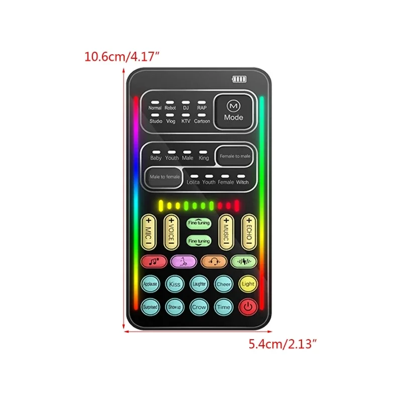 Voice Changer Bluetooth-Compatible Live Sound Changing Card Phone Tablet Speaker Live Voice Cards-T3EB
