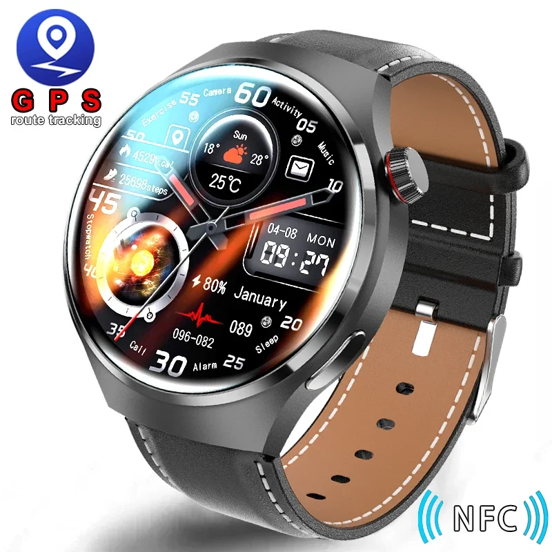 

2023 New Watch GT4 Pro Smart Watch Men NFC Waterproof GPS Sport Fitness Tracker Bluetooth Call Blood Sugar Smartwatch For HUAWEI