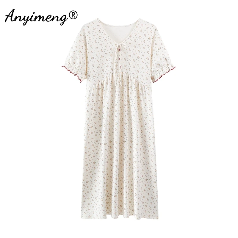 Short Sleeves Elegant Lady Nightdress 3