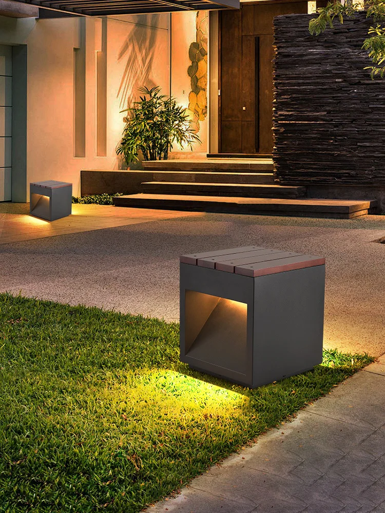 Courtyard Lawn Outdoor Waterproof Modern Minimalist Led Stainless Steel Villa Garden Stool Landscape Light 3