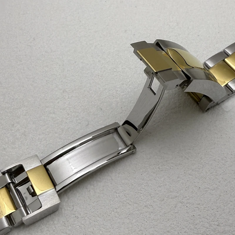 Oyster/Jubilee-Armband, Silber-Gold, massiver Stahl, 20 mm Breite, Ad-Jubilee-Schnalle, Armband für Datejust NH35-Uhrengehäuse, 36/40 mm – Detail 10