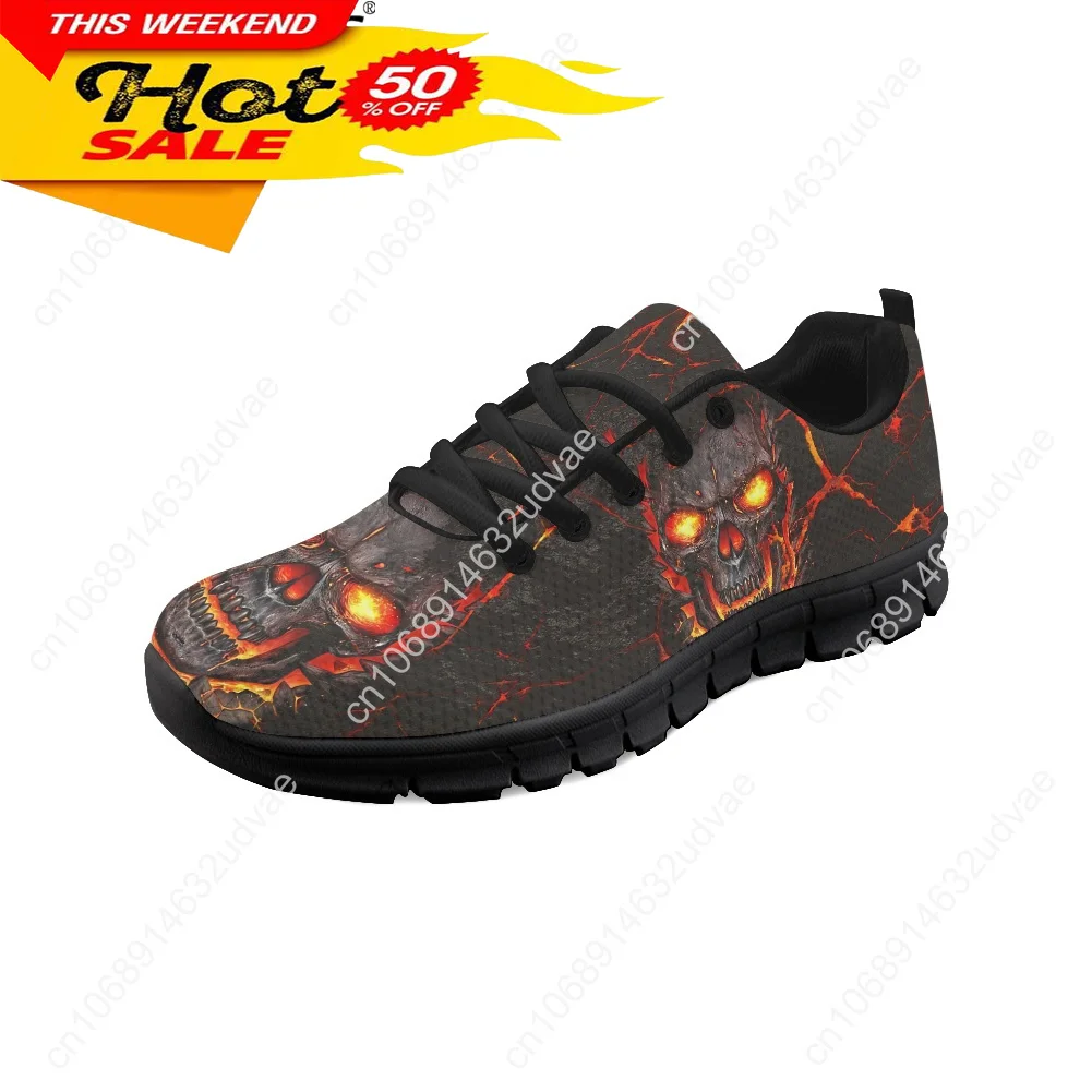Shoes for Women Lava Skull 3D Print Autumn Breathable Flats Shoes Female Sneakers Casual Zapatillas Chaussure Femme