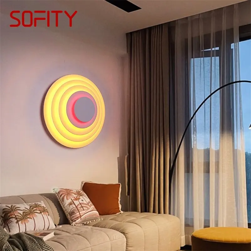 

SAMAN Contemporary Wall Light Simple Creative LED Atmosphere Decorative Bedroom Bedside Round Sconce Lamp