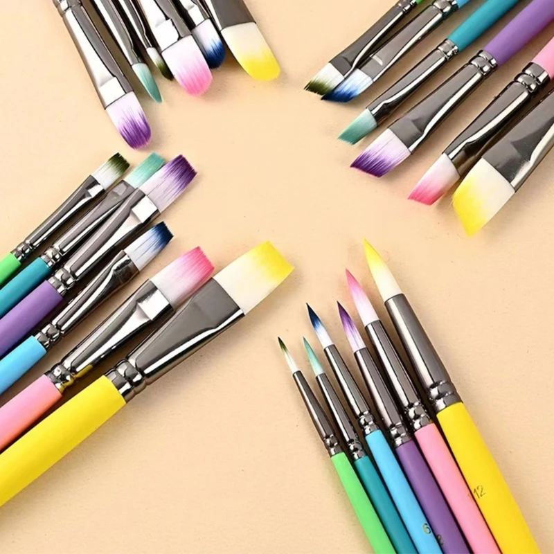 PaintBrushes6PiecesSetsProfessionPaintBrushRoundPointedTip