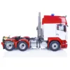 LESU 1:14 RC Car 6X6 FWD RTR RC Tractor Truck Red Metal Chassis Sounds Light Radio Controller Battery Charger Boys Toys 3