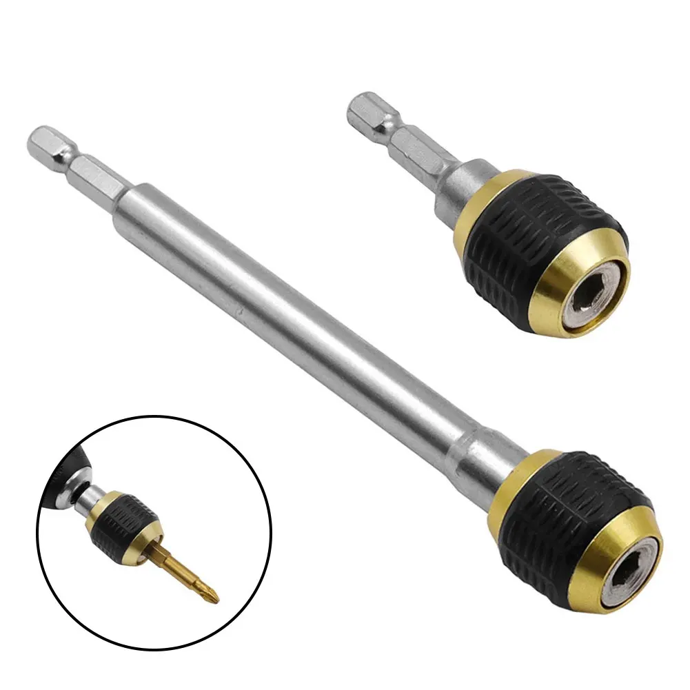 

2pcs 50mm150mm Hex Shank Quick Coupling 1/4 Self-Locking Connecting Rod Holder Adapter Drill Bit Holder Power Tools